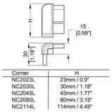 Куточок NC2114LK пластиковий з висотою 114мм, тато, для N-Case-System. Сумісний з алюмінієвим профілем, фото 2