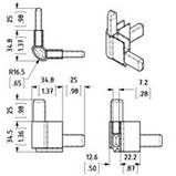 Куточок NC2HCBK пластиковий, мама, для N-Case Case 2 System. Сумісний з алюмінієвим профілем NC2HE, фото 2