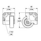 Ролик NC2W65/HK врізний , кутовий , алюмінієвий чорний корпус, для N-Case Case 2 System., фото 2