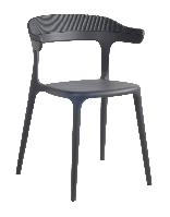 Крісло пластикове Papatya Luna-Stripe антрацит сидіння, верх антрацит