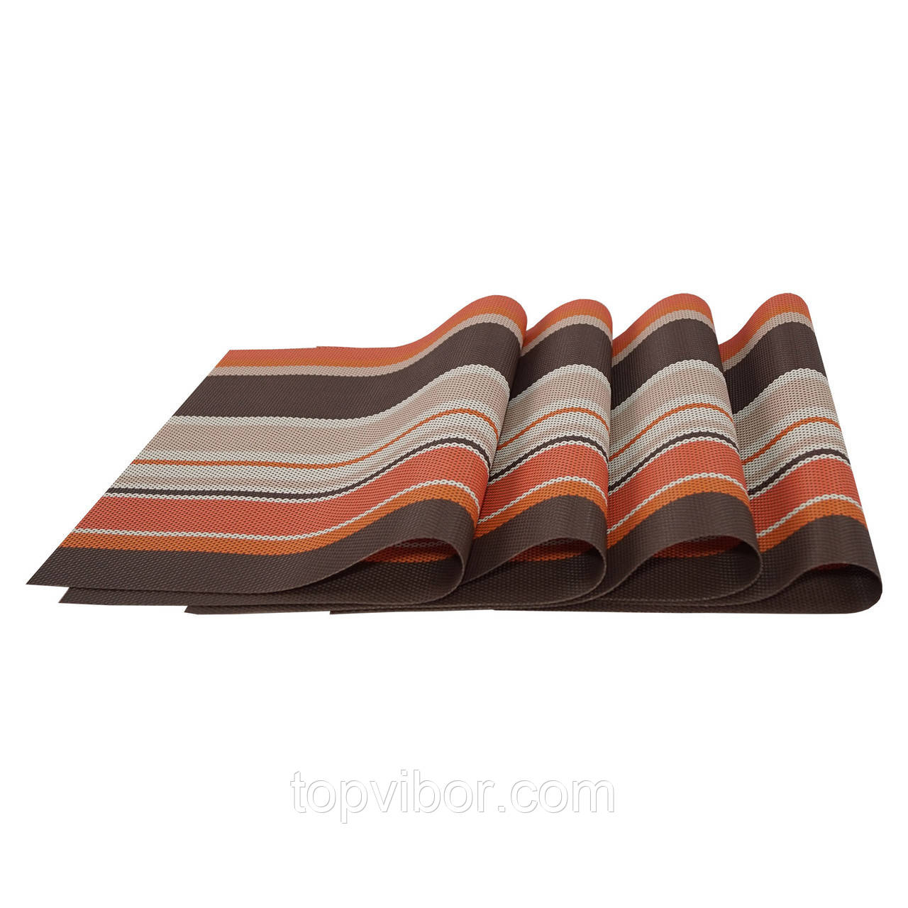 Сервірувальні килимки, декоративні, на стіл, 4 шт. в наборі, колір - коричнево-оранжевий