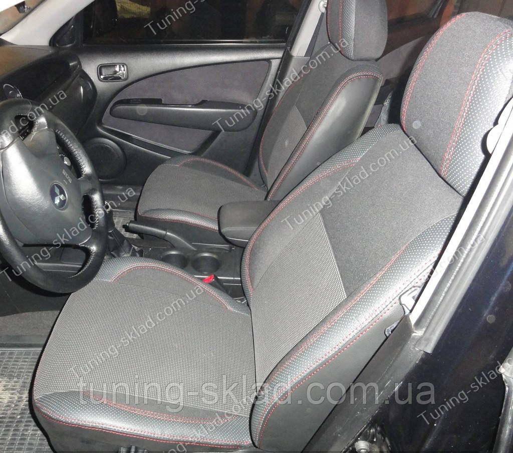 Чохли на сидіння Міцубісі Аутлендер (чохли з екошкіри Mitsubishi Outlander стиль Premium), фото 1
