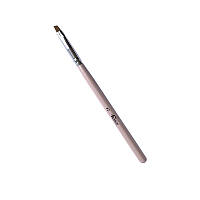 Кисть для геля (френча) #2 Molekula скошенная, розовая ручка