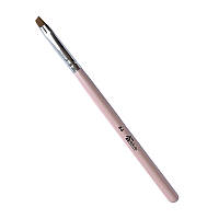 Кисть для геля (френча) #4 Molekula скошенная, розовая ручка