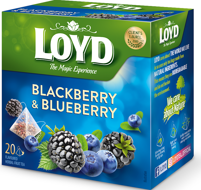 Чай фруктовый Loyd Ожина и Чорниця 20 шт по 2 г., фото 1