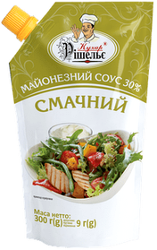 Майонезний соус 30% "Смачний" 300г ТМ Кухар Рішельє