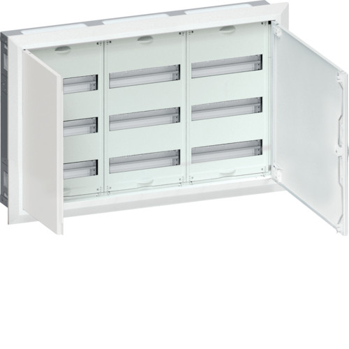 Щит вбудовуваний Hager Univers FWU33S 108 мод. QC 507x815x112 мм (розподільчий, модульний, з білою дверкою)