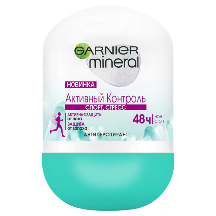 Дезодорант-антиперспірант кульковий Garnier Mineral Активний Контроль Cпорт стрес 50 мл, фото 1