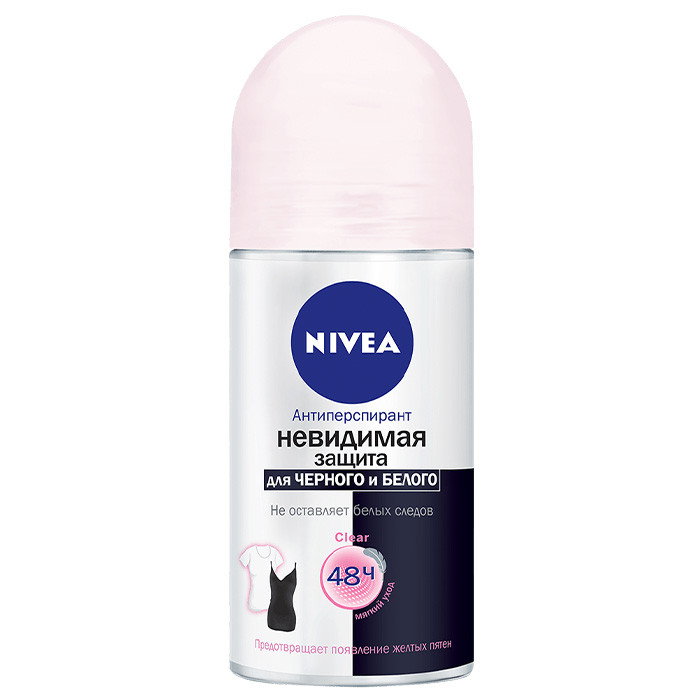 Антиперспірант Nivea deo clear Чорне та біле Невидимий 50 мл