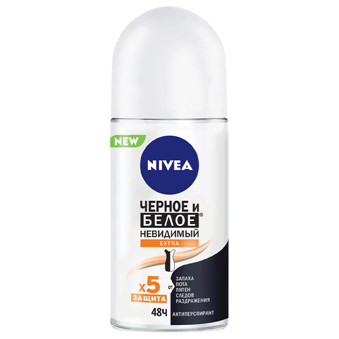 Антиперспірант Nivea deo extra Чорне та біле Невидимий 50 мл