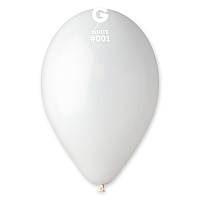 Воздушные шары Gemar матовые пастель белые, 25 см 10", 100 шт.