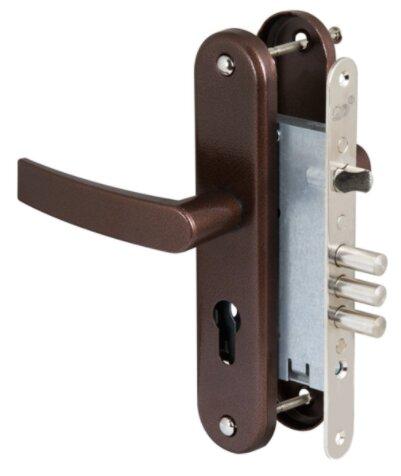 Замок врізний Про-Сам ЗВ4-31/55 78930 55 мм із ручками мідь під циліндр