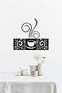 Інтер'єрна вінілова наклейка для кав'ярні Вінтажна кава (чашка кави, візерунки), фото 7