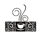 Інтер'єрна вінілова наклейка для кав'ярні Вінтажна кава (чашка кави, візерунки), фото 10
