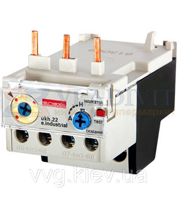 Теплове реле e.industrial.ukh.22.22, номінальний струм 22А, діапазон регулювання 16-22 А, E.NEXT