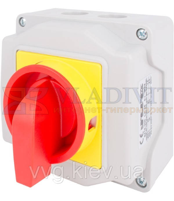 Пакетний перемикач LK25/2.211-ОК/45 в корпусі (що пломбується) 2p, 0-1, 25А, IP44, E.NEXT (8418-200)