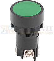 Кнопка пластикова з фіксацією e.mb.eh135 зелена 1NO+1NC, E.NEXT (p0810128)