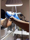 Потужна витяжка для педикюру з круглим фільтром AIR DUST Педикюрна витяжка-пилосос з лампою для майстра, фото 4