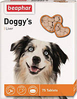 Лакомство Beaphar Doggy s +Liver со вкусом печени для собак 75 таблеток