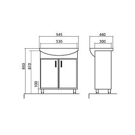Тумба з умивальником Аква Родос Ассоль 55