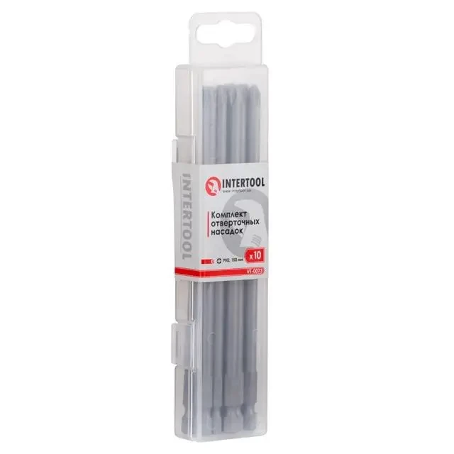Комплект викруткових насадок PH2*150 мм уп. 10 шт. INTERTOOL VT-0073, фото 1