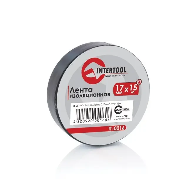 Стрічка ізоляційна 15 м чорна — Купити в Харкові, Києві INTERTOOL IT-0016
