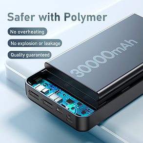 Зовнішня батарея Повербанк (PowerBank) 30 000 mAh Remax RP-167, фото 2