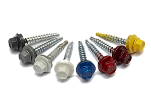 Покрівельні саморізи для металочерепиці та профнастилу з шайбою 4.8х25 фарбовані по дереву