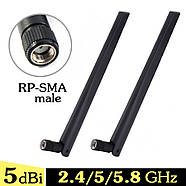 2шт WiFi антена 5dBi 2.4 GHz 5GHz Dual Band RP SMA 802.11 a/b/g/n/ac - для маршрутизаторів, модемів і т. п., фото 5