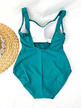Жіночий купальник з в’язкою бірюзового кольору великих розмірів, фото 4