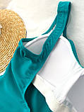 Жіночий купальник з в’язкою бірюзового кольору великих розмірів, фото 7