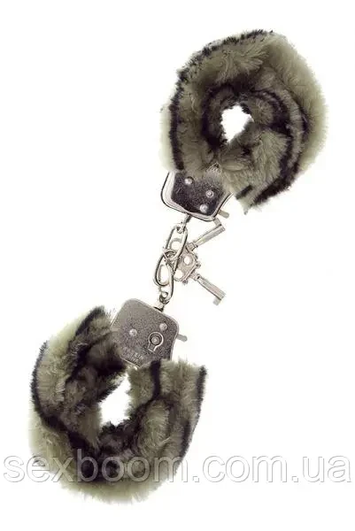 Наручники METAL HANDCUFF WITH PLUSH, ZEBRA