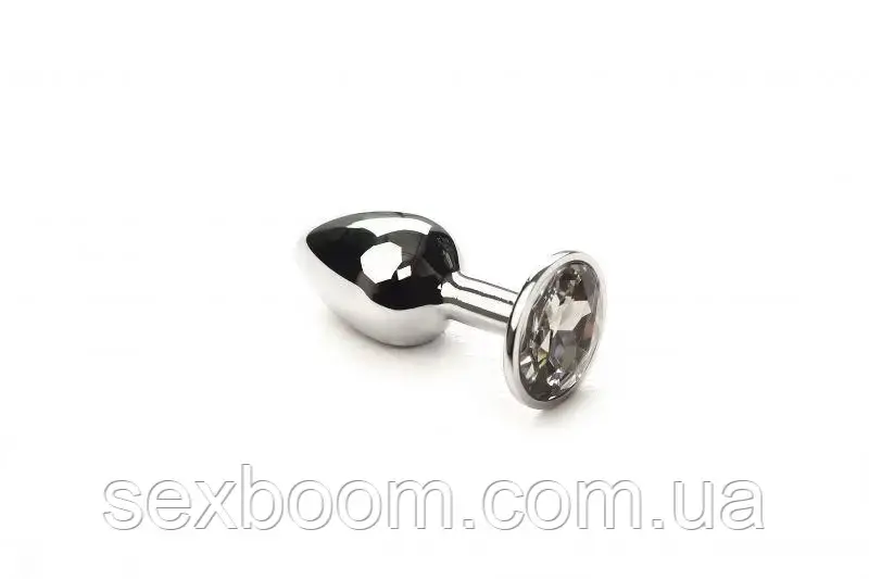 Анальна пробка з прозорим каменем, розмір S + Чохол