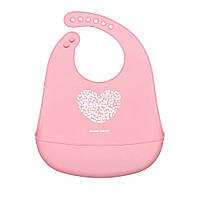 Нагрудник силиконовый с карманом розовый Canpol Babies (5901691849501)
