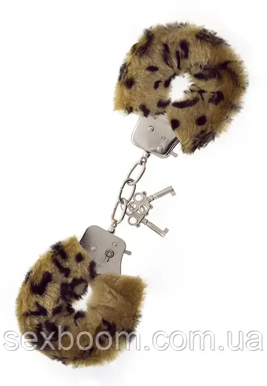 Наручники, Metal Handcuff with Plush Leopard