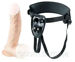 Страпон POTENT PLUNGER HARNESS WITH 8 VIBRATOR