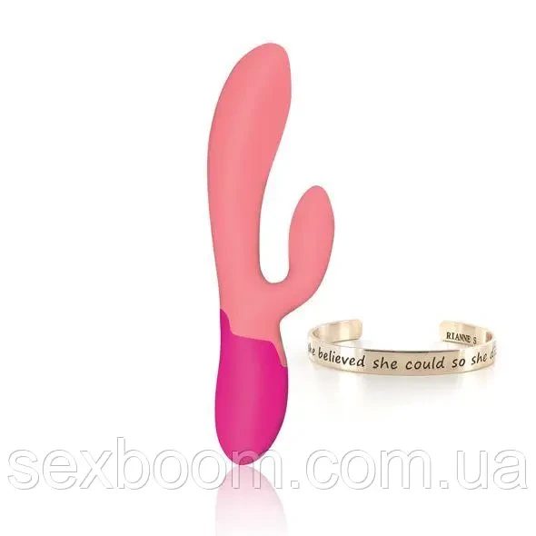 Вібратор-кролик Rianne S: Xena Coral/Rose, 10 режимов работы, медицинский силикон, подарочная упаковка