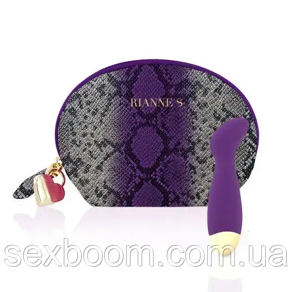 Вібратор для точки G Rianne S: Boa Mini Purple, 10 режимов работы, медицинский силикон, косметичка-чехол, фото 1