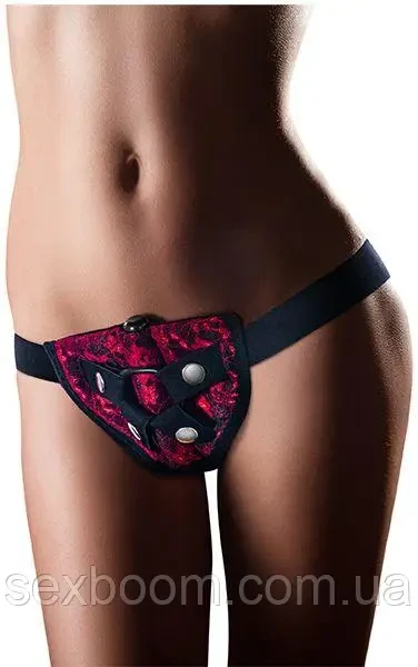 Трусики для страпона с Вібропулей TEMTASIA LOVELACE HARNESS RED