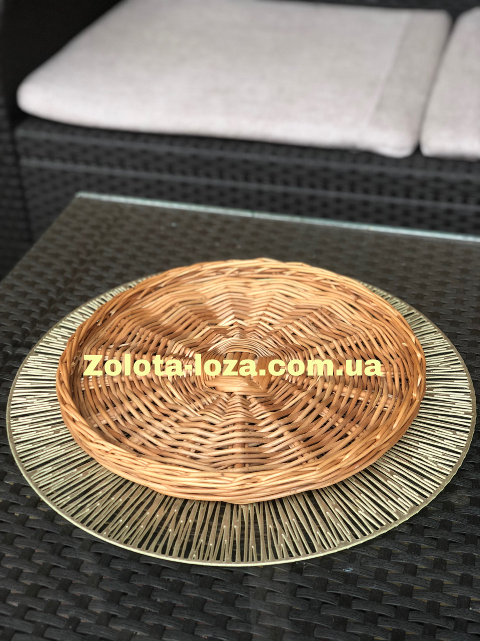Корзина таця з лози. Арт:0064