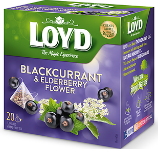 Чай фруктовый Loyd Чорна смородина та Бузина 20 шт по 2 г.
