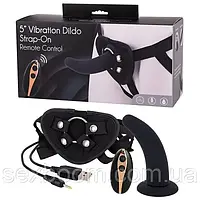 Страпон жіночий з пультом управління Seven Creations DILDO STRAP-ON BLACK