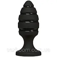 Анальний плаг зі спіральним каналом Doc Johnson Platinum Premium Silicone - The Blast - Black