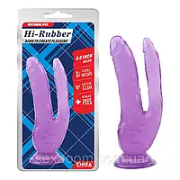 Подвійний фаллоімітатор - Hi-Rubber Double Dildo Purple 8.0"