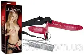 Страпон - Bad Kitty Vibrating Strap-On Duo