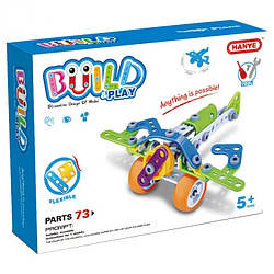 Болтовий конструктор BuildandPlay "Літак" HANYE J-7706, 73 елементи, World-of-Toys