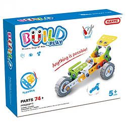 Машинка розбірна на болтах BuildandPlay "Болід Ф1" HANYE J-7705, 74 елементи, World-of-Toys