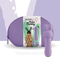 Міні-Вібратор FeelzToys Mister Bunny Purple с двумя насадками