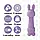 Міні-Вібратор FeelzToys Mister Bunny Purple с двумя насадками, фото 5