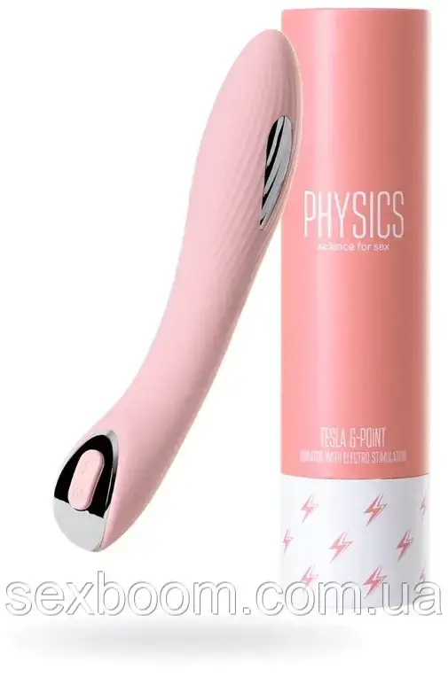 Вібратор з електростимуляцією Physics Tesla G-Point, силікон, рожевий, 21 см